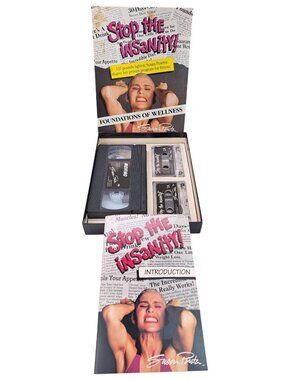 Vintage Stop The Insanity Susan Powter 1 VHS 2 Audio Cassettes 1992 Wellness Fit